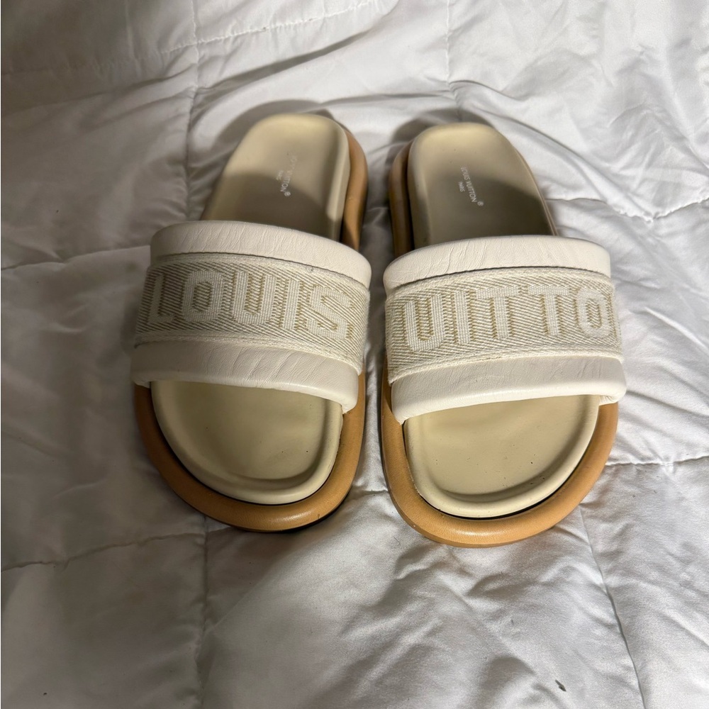Louis Vuitton Cream and Tan Women's Sandals